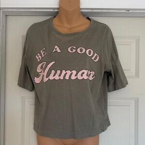 Be a Good Human Graphic Tee - Dark Green